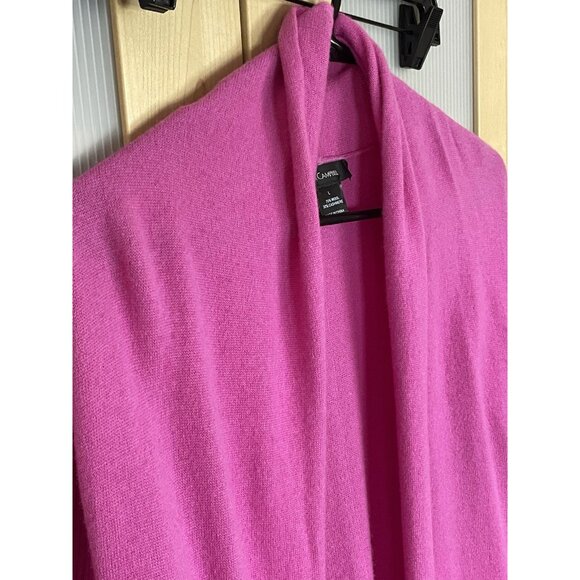 Sara Campbell 100% Cashmere Pink Open Front Cardigan Sweater Women’s Size Large - Picture 3 of 5